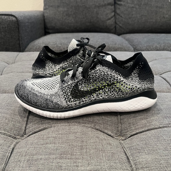 Nike Free Run Flyknit 2018 – White/Grey/Black, Size 10.5 - Picture 2 of 7